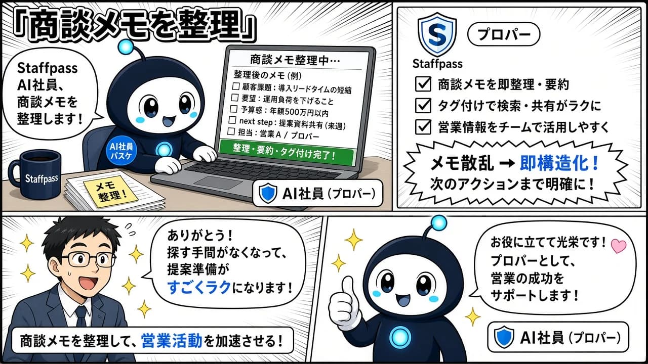 商談メモを整理